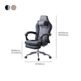 Black-Gray Executive Tilt Lock Faux Leather Office Chair #size