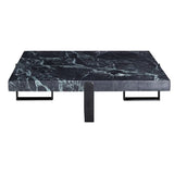 Black Green Square Marble Stainless Steel Coffee Table Image - 10