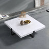 Black Green Square Marble Stainless Steel Coffee Table Image - 5
