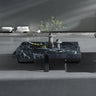 Black Green Square Marble Stainless Steel Coffee Table Image - 7