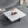 Black Green Square Marble Stainless Steel Coffee Table Image - 9