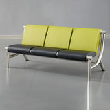Black Green Stain Resistant Faux Leather Beam Seating Image - 15