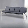 Black Green Stain Resistant Faux Leather Beam Seating Image - 2