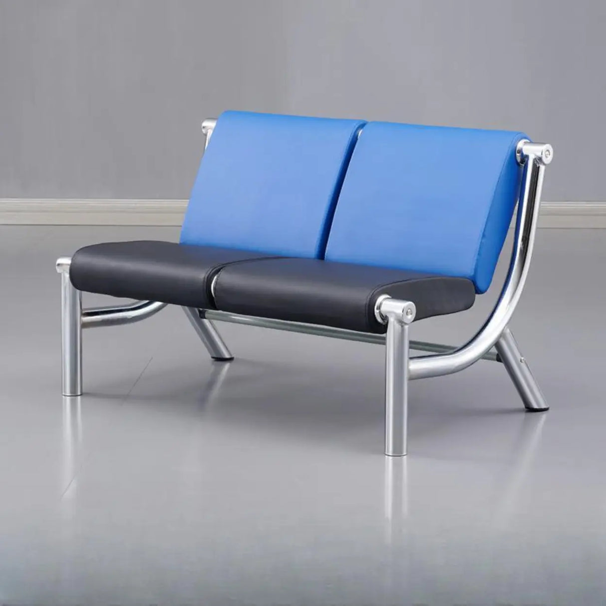 Black Green Stain Resistant Faux Leather Beam Seating Image - 3