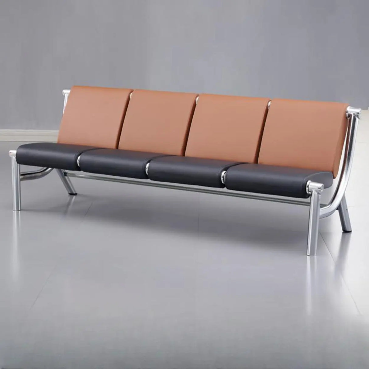 Black Green Stain Resistant Faux Leather Beam Seating Image - 5