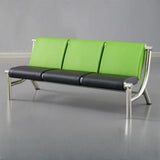 Black Green Stain Resistant Faux Leather Beam Seating Image - 8