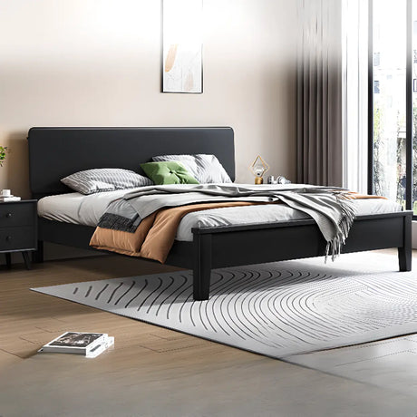 Black Headboard Queen Storage Includes Bed with Drawers Image - 1