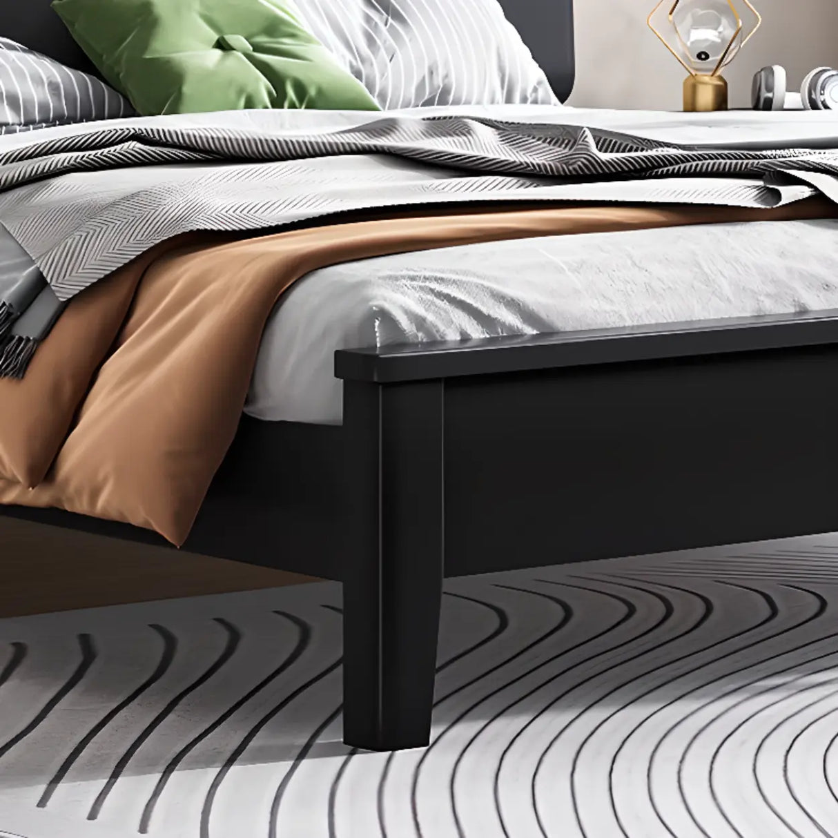Black Headboard Queen Storage Includes Bed with Drawers Image - 10