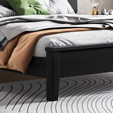 Black Headboard Queen Storage Includes Bed with Drawers Image - 10