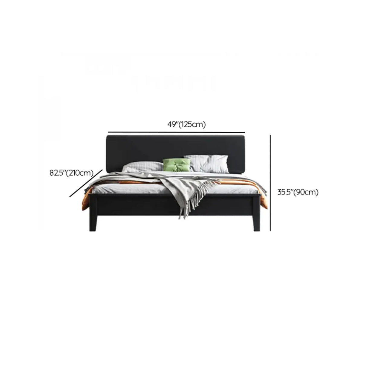 Black Headboard Queen Storage Includes Bed with Drawers 