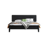 Black Headboard Queen Storage Includes Bed with Drawers Image - 2