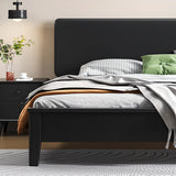 Black Headboard Queen Storage Includes Bed with Drawers Image - 6