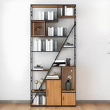 Black Industrial Geometric Iron Frame Open Bookcase Image - 13