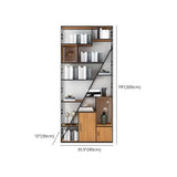Black Industrial Geometric Iron Frame Open Bookcase Image - 19