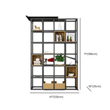 Black Industrial Open Etagere Metal Large Bookshelf #size