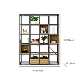 Black Industrial Open Etagere Metal Large Bookshelf Image - 20