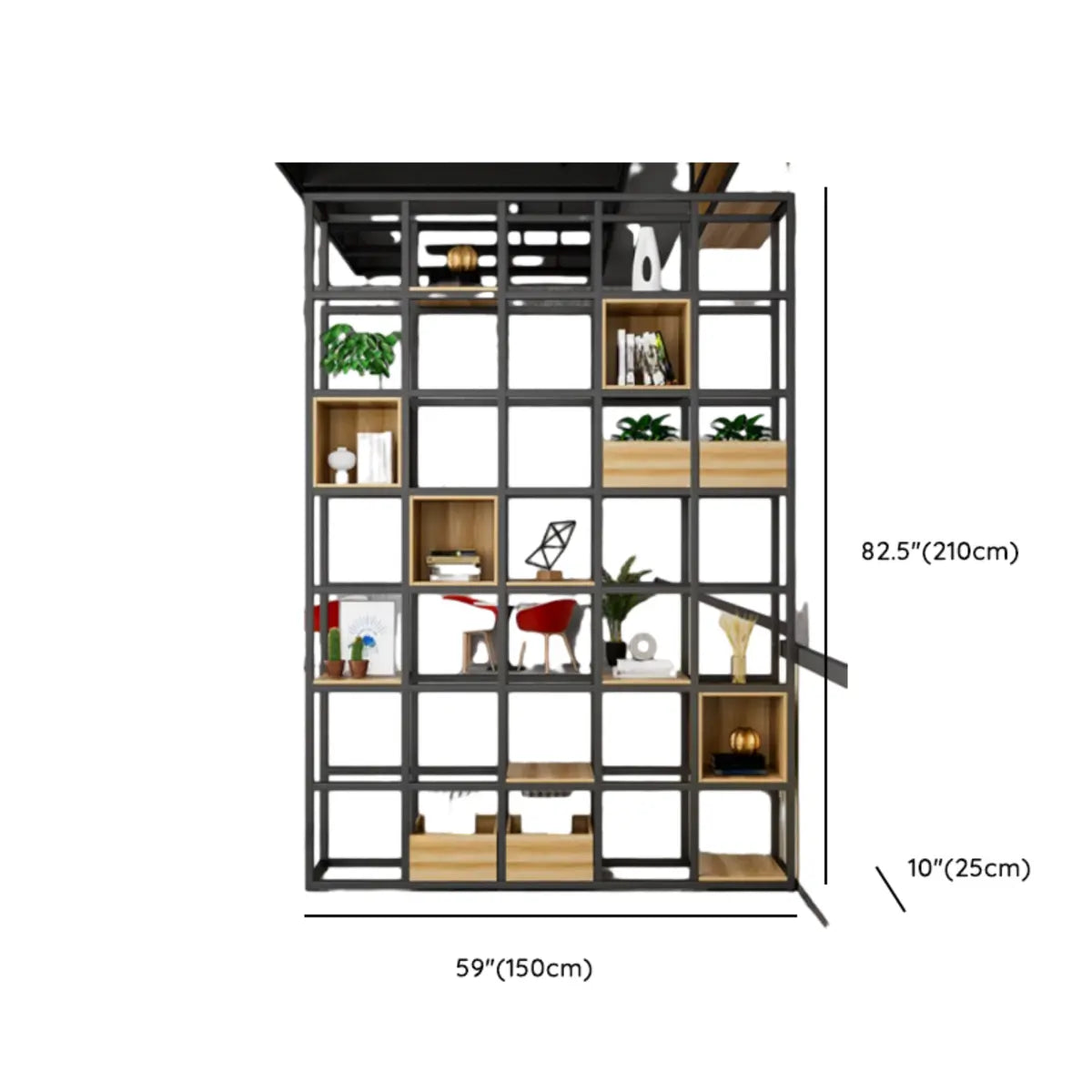 Black Industrial Open Etagere Metal Large Bookshelf Image - 21