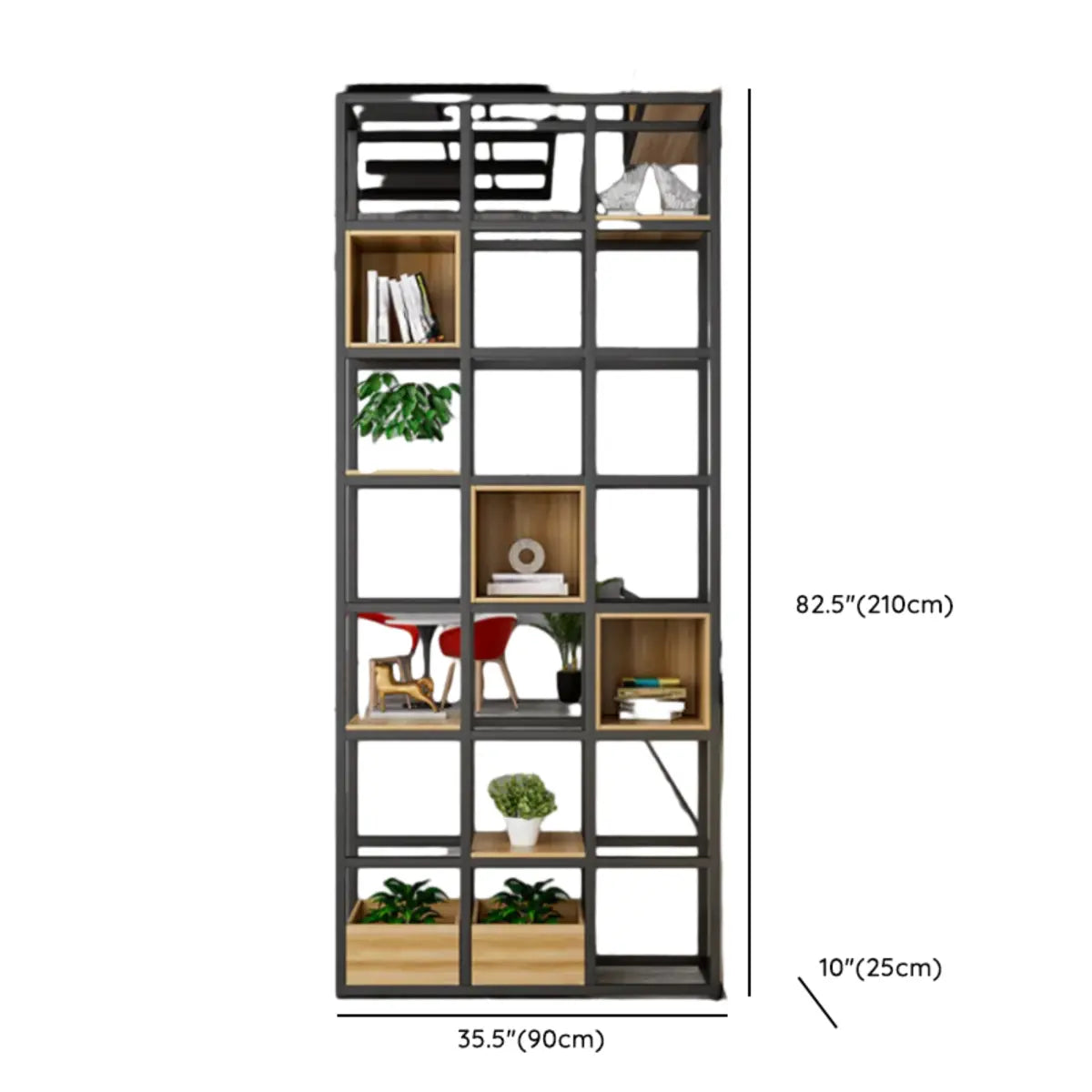 Black Industrial Open Etagere Metal Large Bookshelf Image - 22