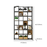 Black Industrial Open Etagere Metal Large Bookshelf Image - 25
