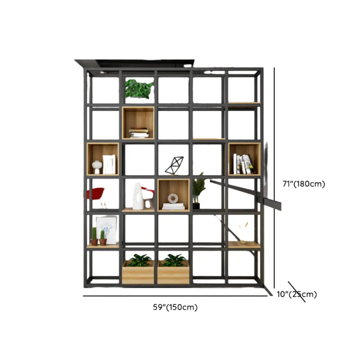 Black Industrial Open Etagere Metal Large Bookshelf Image - 26
