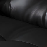 Black Interface Genuine Leather Tufted Back Sectional Image - 6
