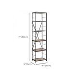 Black Iron Industrial Open Multi-Size Storage Bookshelf Image - 19