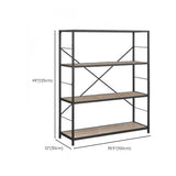 Black Iron Industrial Open Multi-Size Storage Bookshelf Image - 20