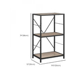 Black Iron Industrial Open Multi-Size Storage Bookshelf Image - 23