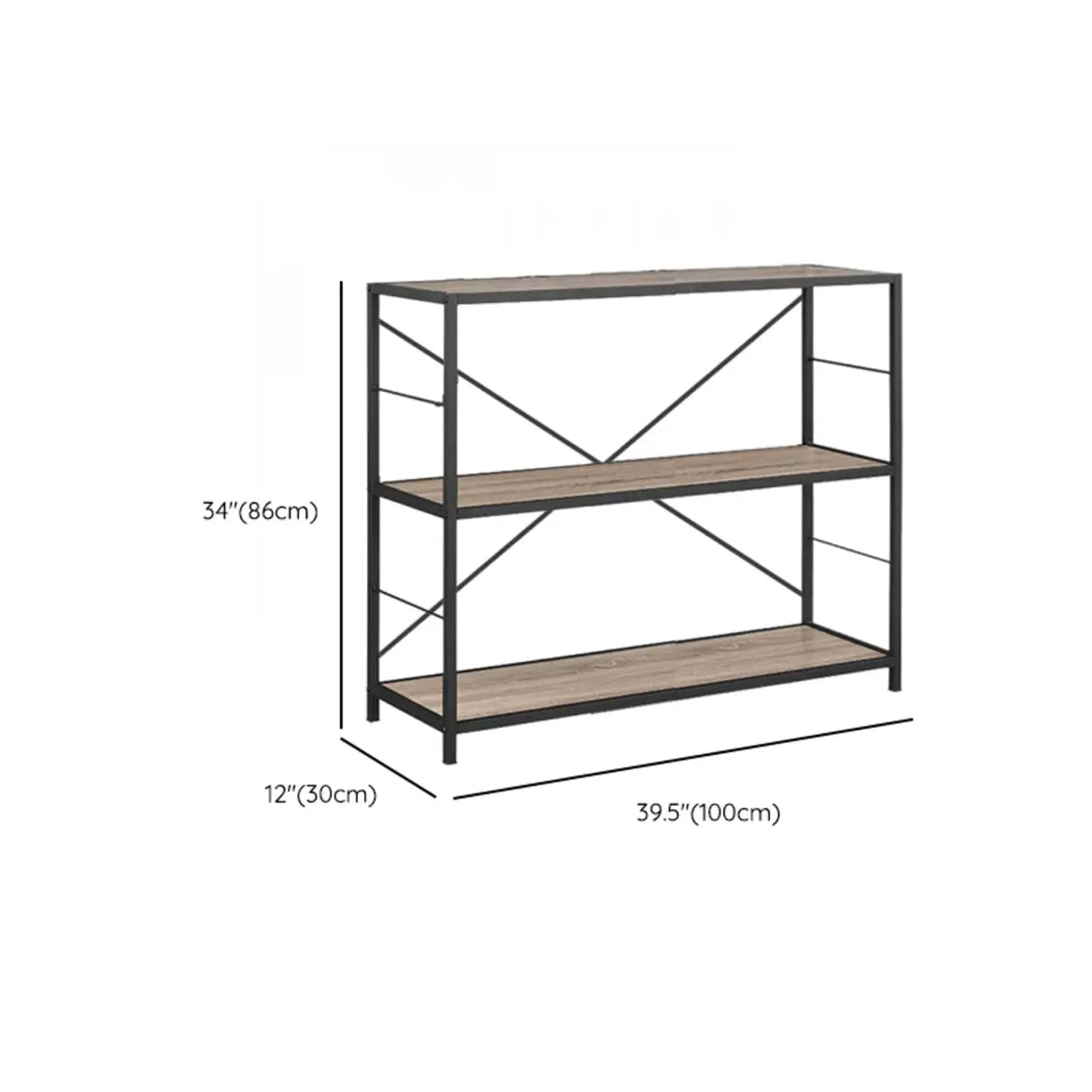 Black Iron Industrial Open Multi-Size Storage Bookshelf 