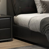 Black King Leather Headboard Storage Bed with Mattress Image - 8