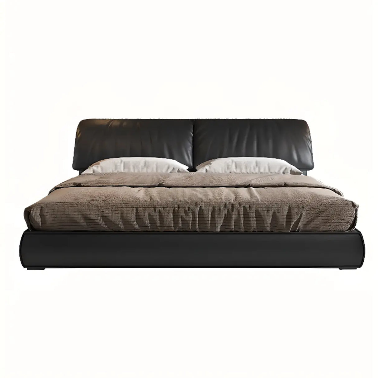 Black King Leather Lift Up Storage Bed with Headboard Image - 2