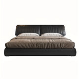Black King Leather Lift Up Storage Bed with Headboard Image - 2