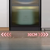 Black Kitchen Frosted Glass Tall Storage China Cabinet Image - 9