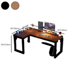Black L-Shape Wooden Gaming Desk with Cord Management  Image - 29