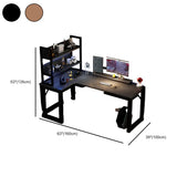 Black L-Shape Wooden Gaming Desk with Cord Management  Image - 34