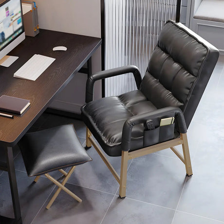 Black Large Adjustable Ergonomic PU Leather Office Chair Image - 1