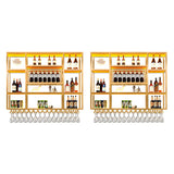 Black Large Modern Metal Bar Floating Wall Wine Rack Image - 10