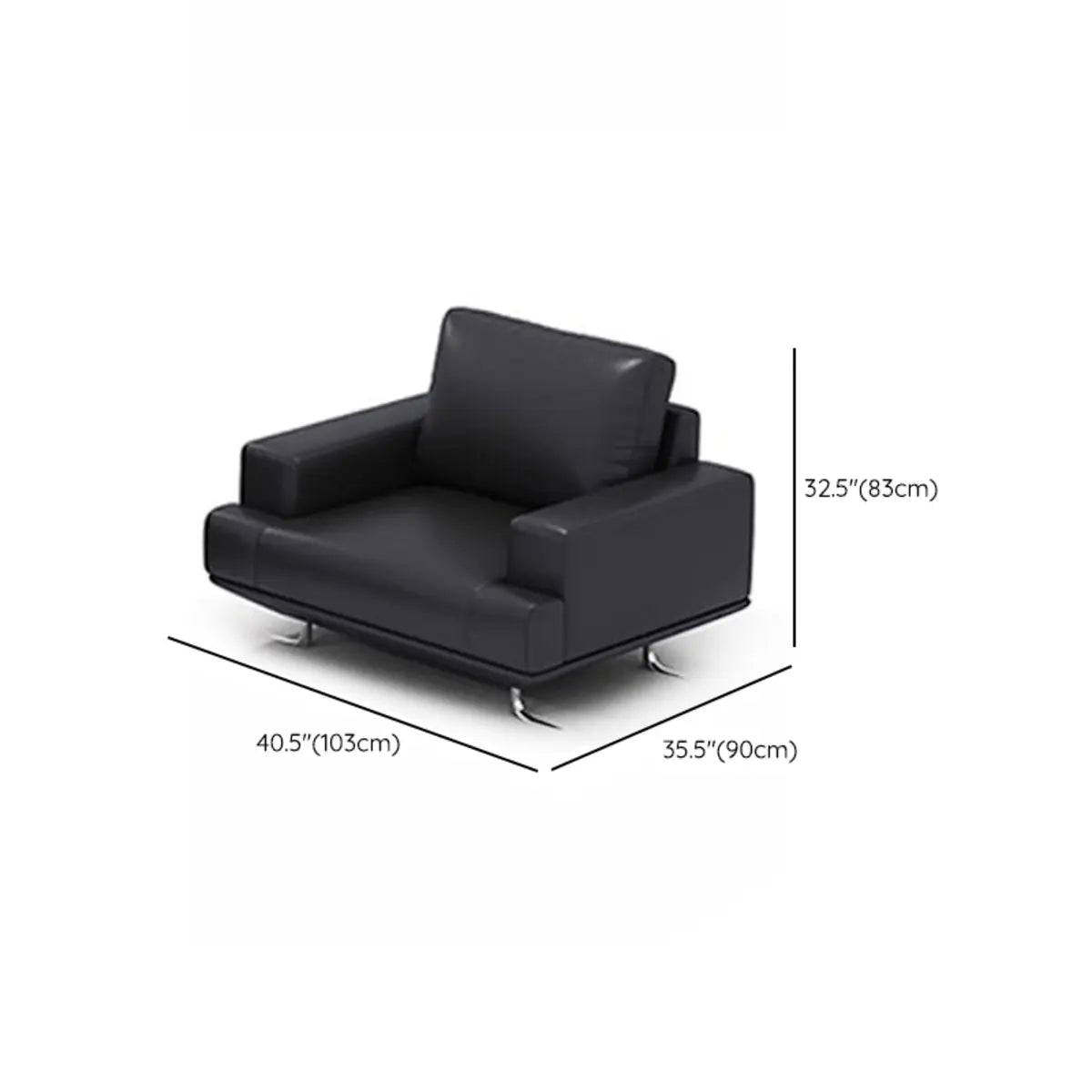 Black Leather Office Reception Sofa Set	with Legs 