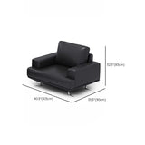 Black Leather Office Reception Sofa Set	with Legs #size
