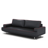 Black Leather Office Reception Sofa Set	with Legs Image - 5