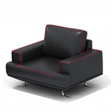 Black Leather Office Reception Sofa Set	with Legs Image - 6