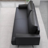 Black Leather Office Reception Sofa Set	with Legs Image - 7
