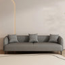 Black Leather Wood Frame Reception Sofa with Pillow Image - 3