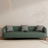 Black Leather Wood Frame Reception Sofa with Pillow Image - 7