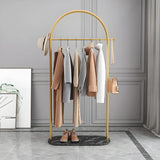 Black Marble Base Arched Metal Freestanding Coat Rack Image - 13