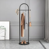 Black Marble Base Arched Metal Freestanding Coat Rack Image - 1