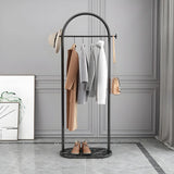 Black Marble Base Arched Metal Freestanding Coat Rack Image - 2