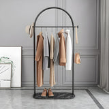 Black Marble Base Arched Metal Freestanding Coat Rack Image - 3