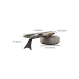 Black Marble Free Form Metal Base Storage Coffee Table #size