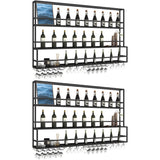 Black Metal Floating Stackable Wall Mounted Wine Rack Image - 38